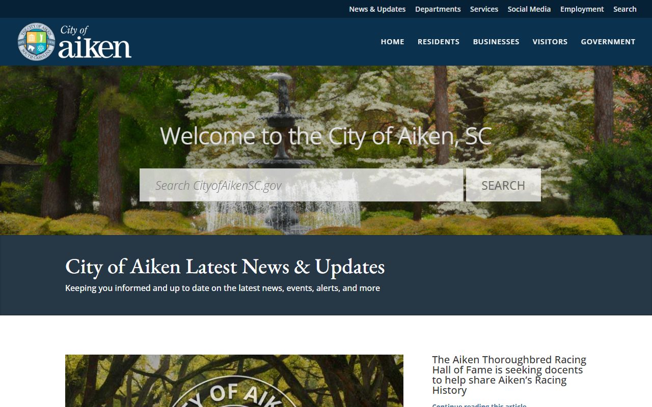 Aiken city website residents directory resource page