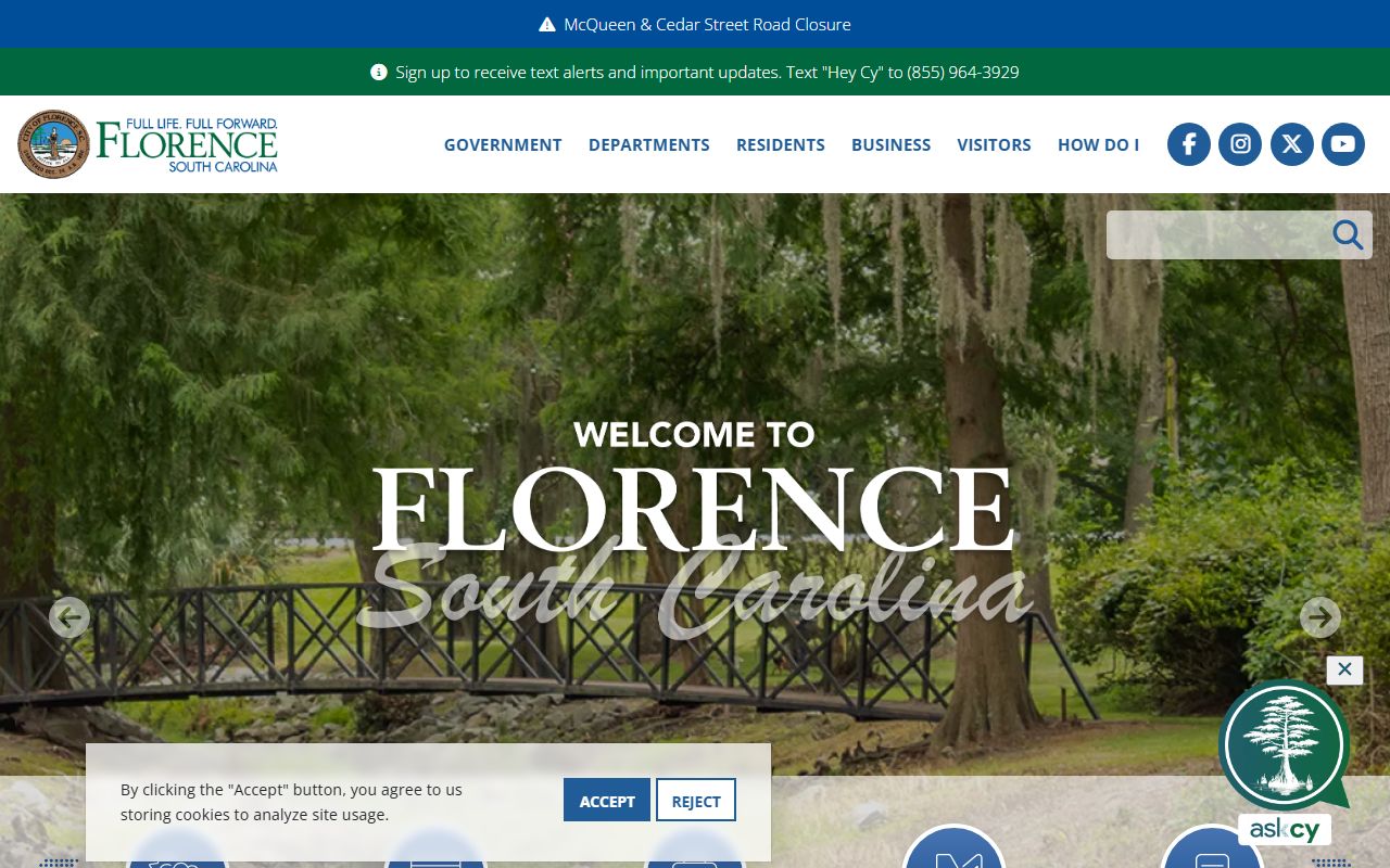 Florence city website residents directory resource page