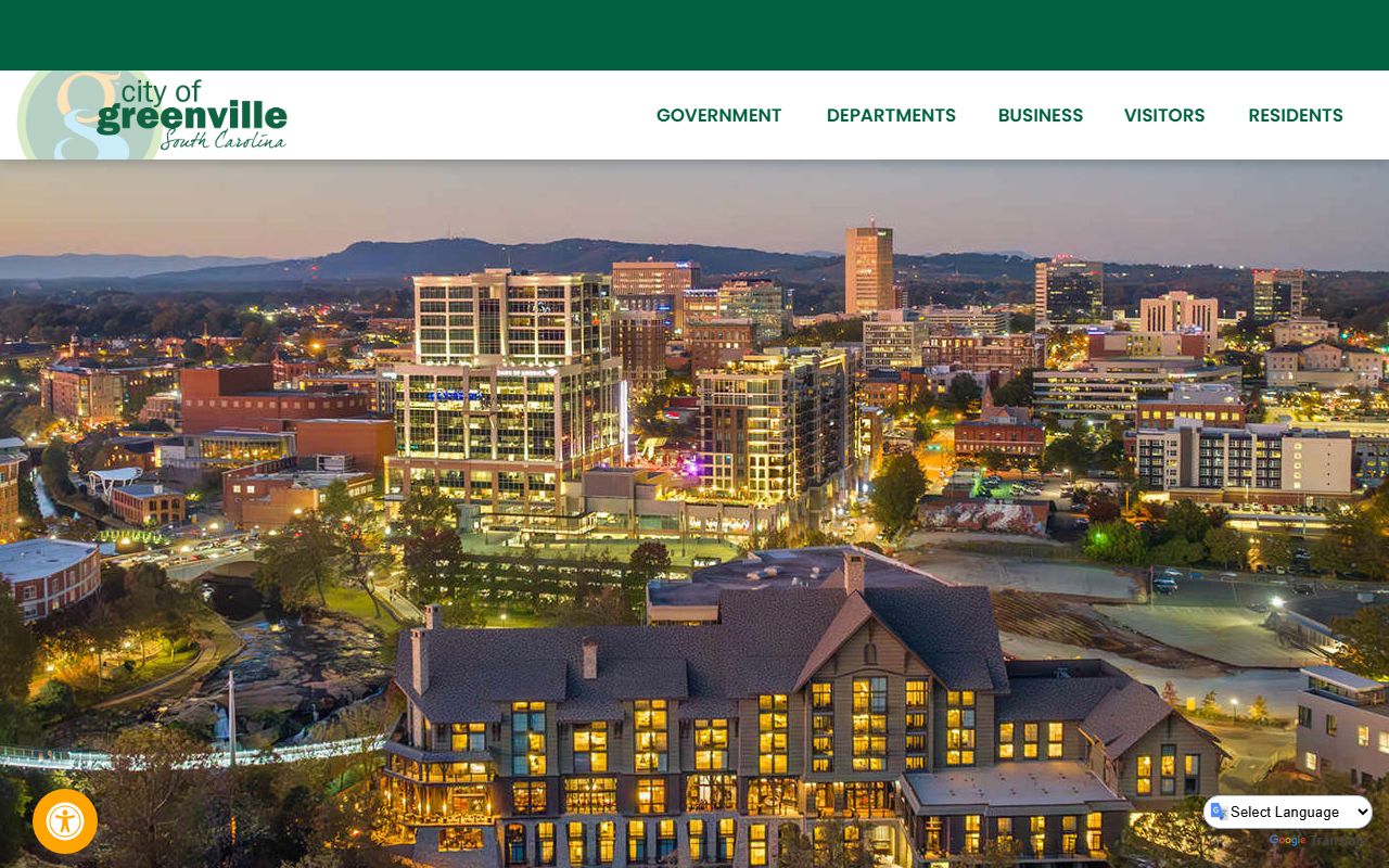 City of Greenville website for Greenville residents directory access