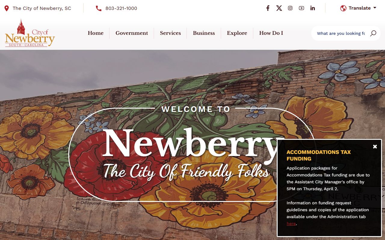 Newberry city website for Newberry residents directory searches